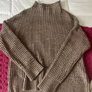 American Eagle Cozy Brown Knit Sweater
